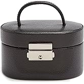 WOLF 281402 Heritage Mini Oval Jewelry Box, Black