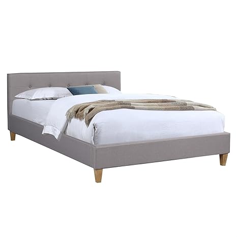 CARO-Möbel Polsterbett Adele Bettgestell 140x200 cm Doppelbett Designbett, inklusive Lattenrost, Stoffbezug in grau anthrazit