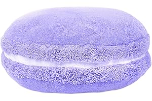 ChezMax Creative Macaron Shaped Cushion Plush Round Pillow Decorative Throw Pillow 14.5'' Lavender Purple