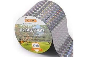 XPCARE Bird Scare Tape Ribbon - 350ft x 2in Reflective Tape Rainbow Tape Products to Prevent Birds from Hitting Windows
