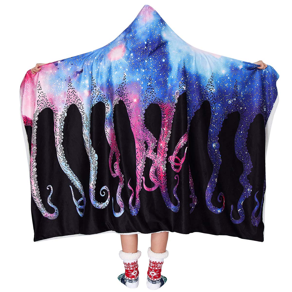 Loveternal Womens Warm Blanket Hoodies Plush Throw Blanket Adult Womens Cloak Blanket Novelty Travel Wearable Cozy Hoodie Blanket Couch Camp Snuggle (60\