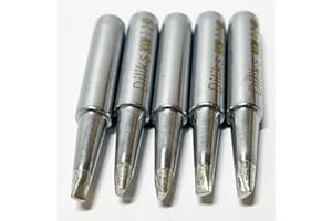 DILIKS 900M-T-2.4D Soldering Iron Tips 5pcs Set, Chisel tip, For Hakko 900M Series Tip Replace Hakko 900M, 907-ESD, 933, 936 replaceable tips, R2.4mm/0.5mm x 17.0mm