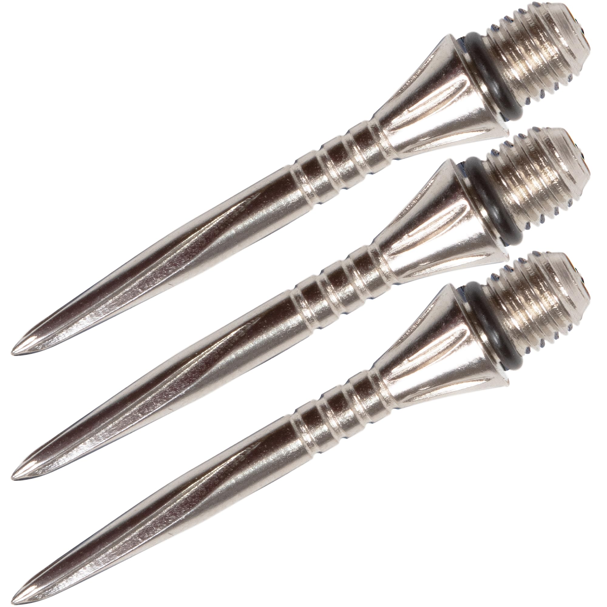 Unicorn Volute Swytch Converta Replacement Steel Tip Dart Points | Natural Silver Titanium Coating | 4 Grooves Grip | 27 mm | 3 per Pack