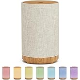 Essential Oil Diffuser with Fabric Cover, Small Portable Aroma Diffuser 120ml, Ultrasonic Aromatherapy Oil Diffuser with 8 Colors LED, Auto Shut-Off Function, Mini Humidifier for Bedroom Home