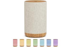 Essential Oil Diffuser with Fabric Cover, SNOWSEN Aroma Diffuser 120ml, Ultrasonic Aromatherapy Oil Diffuser with 7 Colors LE
