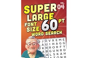 SUPER LARGE FONT SIZE 60 pt WORD SEARCH, vol. 04: Huge Jumbo Print Puzzle Book with XL Letters for the Visually Impaired and 