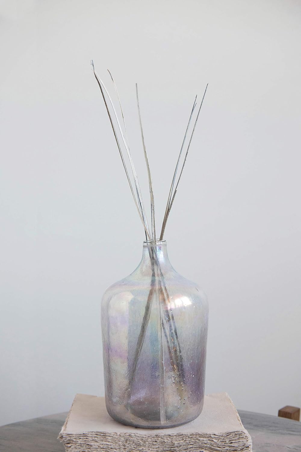 Amazon Com Creative Co Op Glass Distressed Iridescent Finish Vase Multicolor Home Kitchen