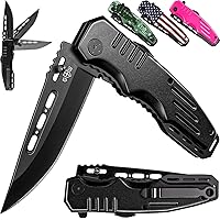Spring Assisted Knife - Pocket Folding Knife - Military Style Knife - Tactical Knife - Good for Camping Hunting Survival Indo