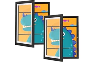 SANGMUCEN 2-Packs Kids Art Frame, 8.5x11 Artwork Picture Frames Changeable, Front Opening Picture Display Frames Holds 150, A