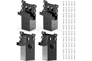 Magacyo 4x4 Deer Stand Brackets with Powder Coating Steel - Multi-Purpose Compound Angle Brackets for Outdoor Hunting Platforms, Box Blinds, Deer Stands, Tree Houses, and Shooting Shacks - Set of 4