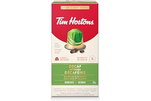 Tim Hortons Decaf Espresso Capsules, Nespresso Original Line Compatible Capsules, 10 Count