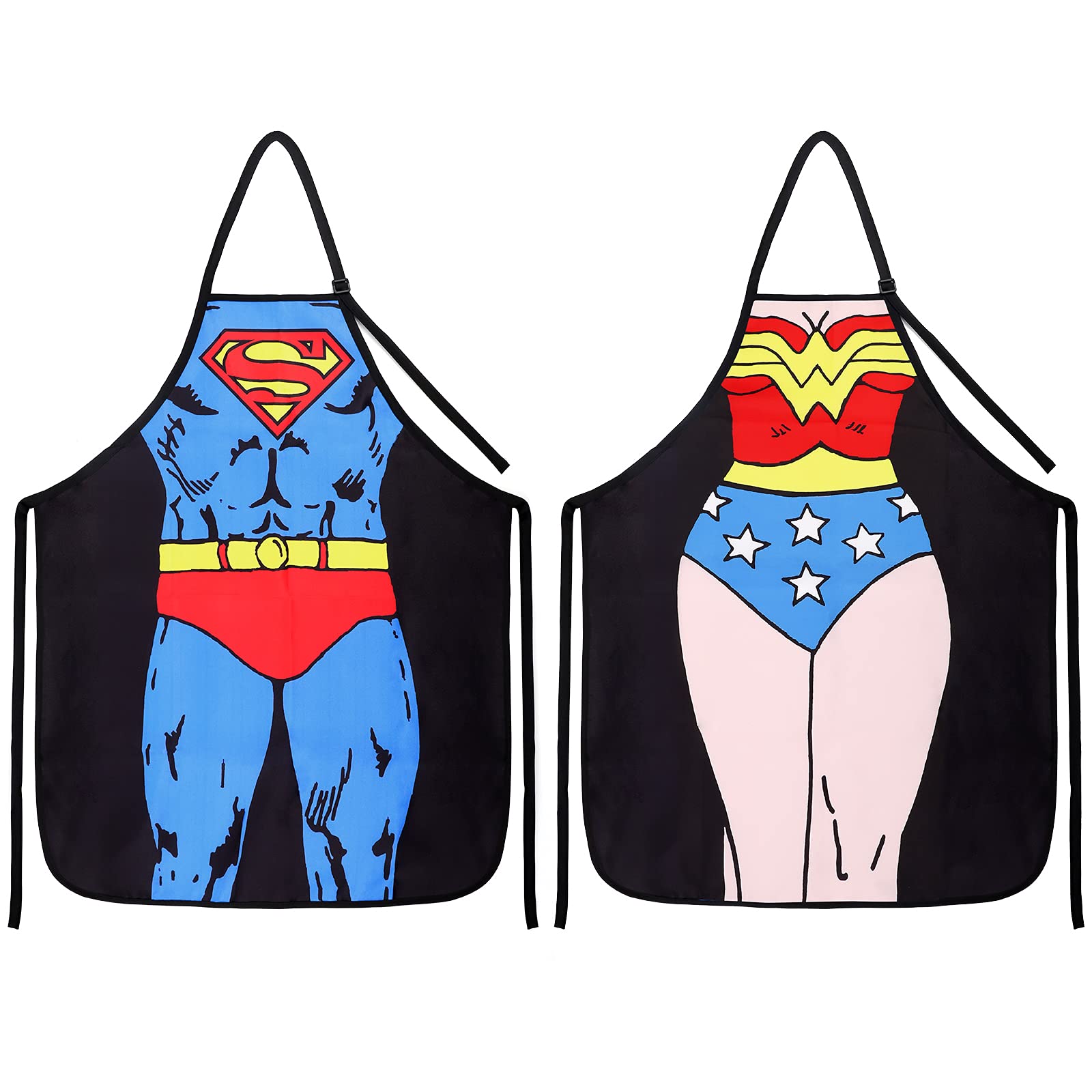 Wisolt Christmas Apron Set,Funny Aprons for Men & Women - Personalised Couples Gifts for Him & Her - Anniversary Party BBQ Baking
