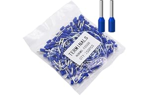 Fidioto AWG22 Wire Ferrules Terminals, 250pcs AWG22 Terminal Connector Wire Insulated Cord Pin Ends Terminals for Electric, Industrial, Chemical Industry, Power Control System, etc.