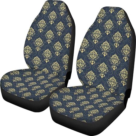 Amazon カーシートカバー フロントシートカバー 座席シートカバー 金糸雀色の花紋 2席分 普通車用 自動車用 汗対策 伸縮性良い ほこりを防ぐ 取り付け易い 便利 シートカバー 車 バイク