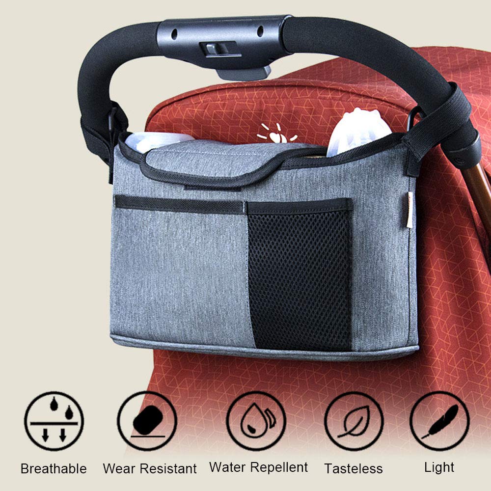 light grey pram bag