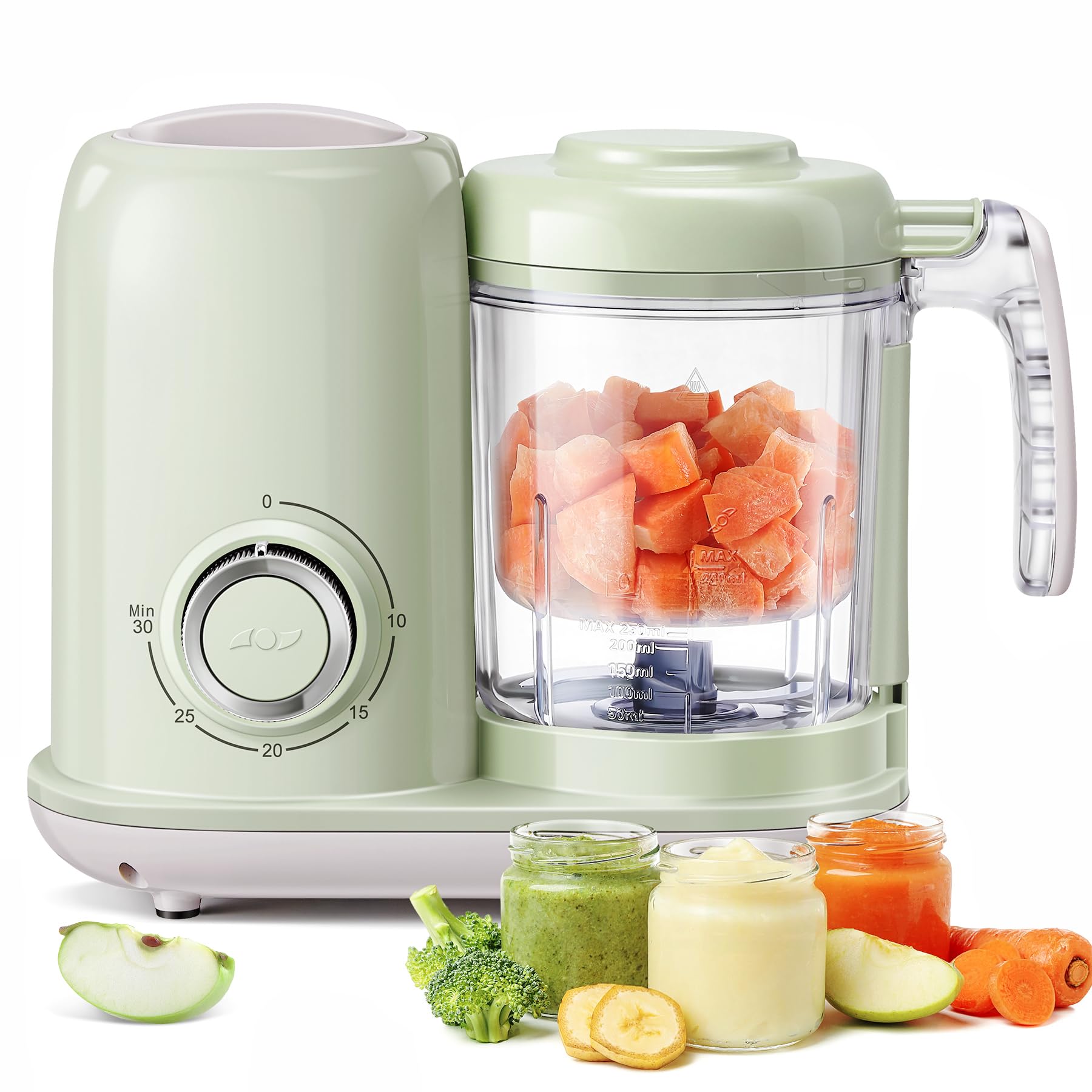 Photo 1 of AMZBABYCHEF Baby Food Maker, 4 in 1 Baby Food Processor and Steamer, Puree Blender, Multifunctional Baby Puree Maker, Dishwasher Safe (Green)
