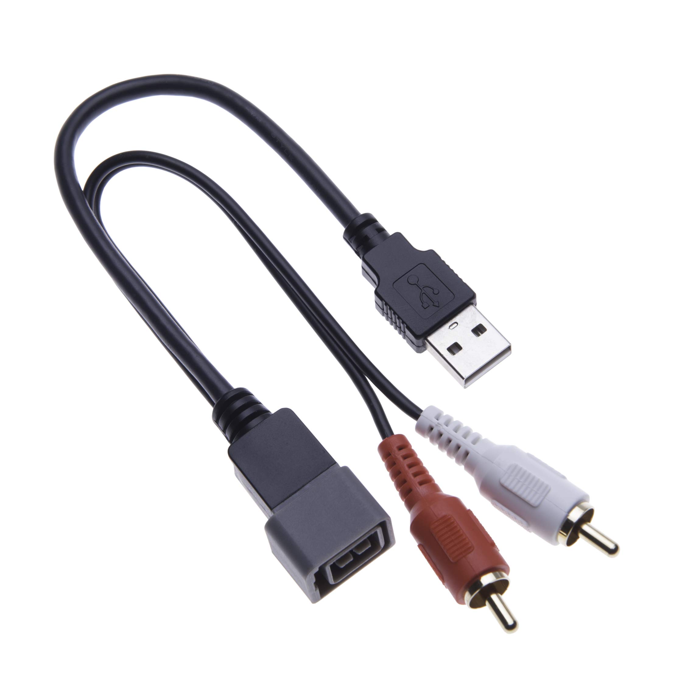 Keple USB To RCA Adapter Harness Cable 8 Pin Vehicle Aftermarket Audio Stereo Radio Installation USB Retention RCA Port Connector Wire Lead for Cube/Juke/Versa/NV from 2011-2013