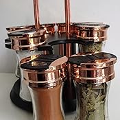Tower Rose Gold, Rotating Spice Rack with 16 Jars, Pre Filled with ...