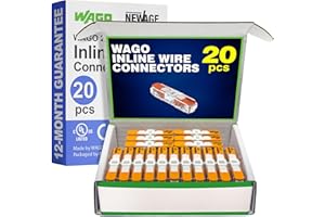 WAGO 221-2401 20pc Inline Compact Splicing Wire Connectors | Includes 20pc 221-2401 (2 Conductor) | WAGO Wire Connectors | 22