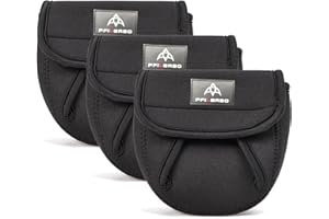 PFILERSO 3Pcs Fishing Spinning Reel Covers Bag Baitcasting Trolling Fishing Reel Protective Case Pouch Sleeve Gloves Fishing Bags Fits 1000-8000 Series Reel 3Size (Big-3Pack)