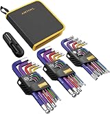 AMTOVL 27Pcs Hex Keys Set Ball End Long/Short Arm Torque Handle with Color view 1