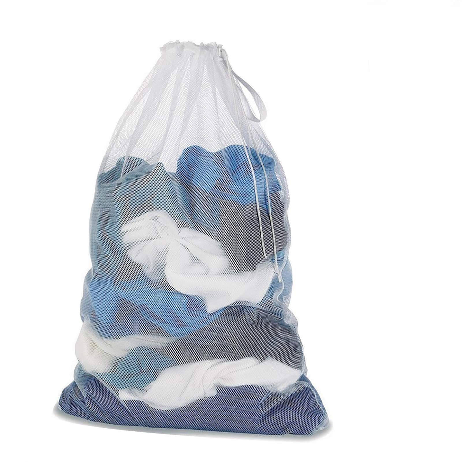 DoGeek Mesh Laundry Bag - White Wash Bag - Washing Bags for Washing Machine Large Laundry bags Laundry Net (Size:60 x90cm) (1 pcs)