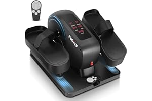 FUNMILY Under Desk Elliptical, Ellipse Leg Exerciser While Sitting for Seniors with Display Monitor, Portable Seated Pedal Exerciser with Remote Control for Home Office Use Fully Assembled