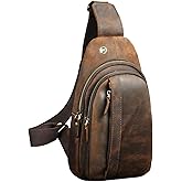 Le'aokuu Mens Outdoor Casual Travel Hiking Crossbody Chest Sling Bag One Shoulder Strap Bag Backpack