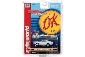 AW AUTO WORLD Auto World Thunderjet 1970 Ford Mustang Boss 429 Blue HO Scale Slot Car