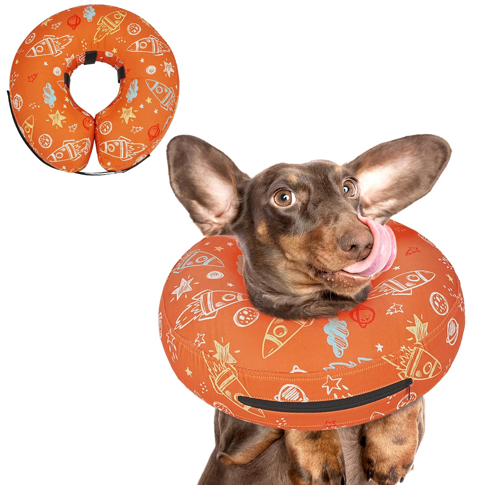 Photo 1 of Toptakeit Inflatable Dog Cone Collar for After Surgery, Dog Donut Collar After Surgery, Soft Pet Cone for Small Medium Large Dogs to Stop Licking