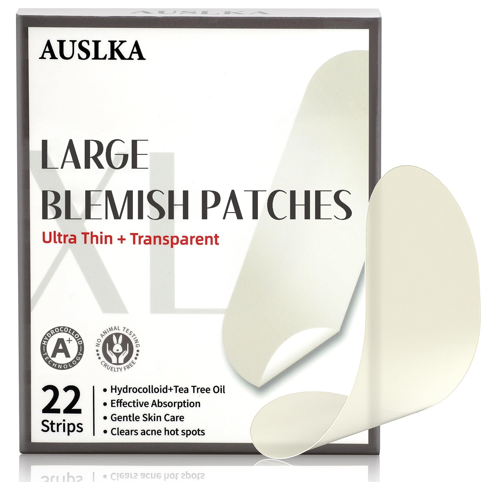 AUSLKA Blemishes Patches - 22 Strips, Hydrocolloid Blemishes Dots - Large Blemishes Patch - Blemishes Stickers - Zit Breakouts - Suitable for Larger Area Outbreaks