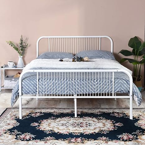 Aingoo Doppelbett Bett 140 * 190 Bettgestell mit lattenrost Metallbett für Erwachsene Jugend Kinder,Bettrahmen für 140 * 190 