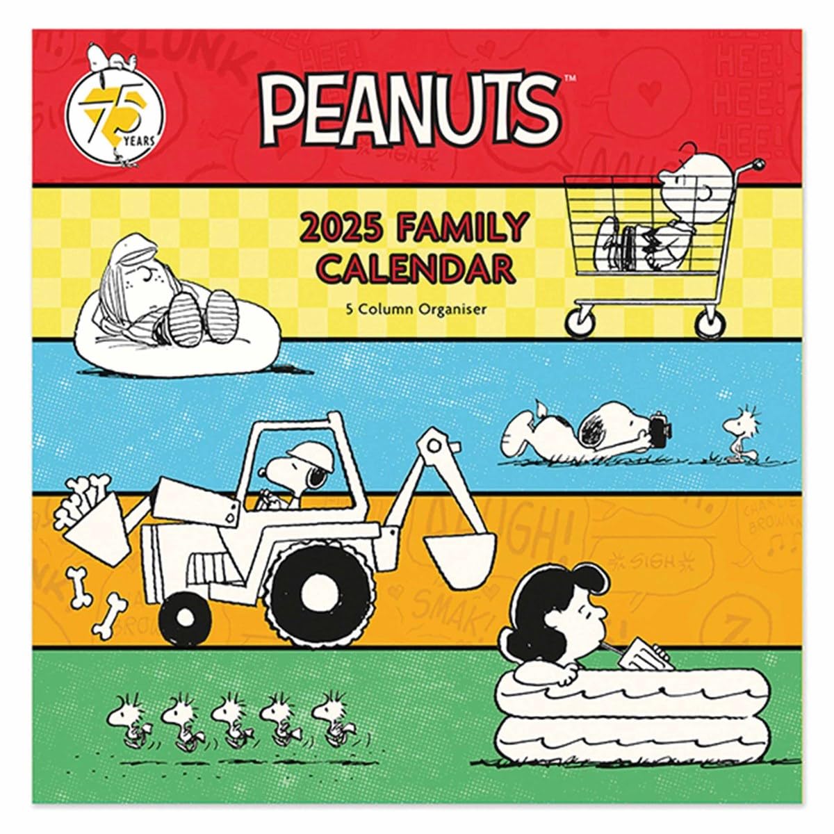 2025 Peanuts Square Family Planner Organiser Wall Calendar
