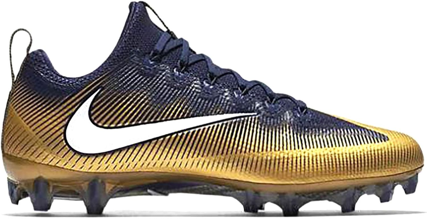navy and white football cleats