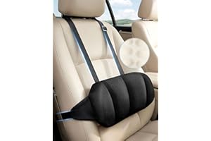 Car Seat Lumbar Support Pillow Memory Foam Lower Back Waist Support Cushion with Convex Point Design Washable Cover Dual Adju