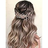 GORAIS Bride Wedding Hair Vine Flower Hair Piece Rhinestone Bridal Headpiece Hair Accessories for Women