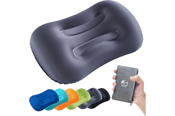 Cirorld Camping Pillow Lightweight Compact Inflatable Air Travel Pillow with Ergonomic Support for Camp Backpacking Hiking Ca