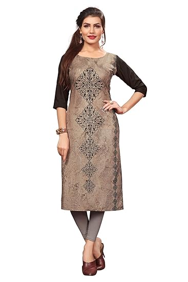 Women's Multicolor Straight Crepe Kurta_dsk167