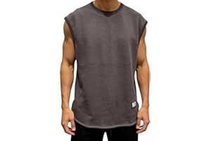 UHBYGV Mens Cotton Sleeveless Tank Tops Cut Off Muscle Gym T Shirts Vintage Summer Running Beach Loose Fit Tees