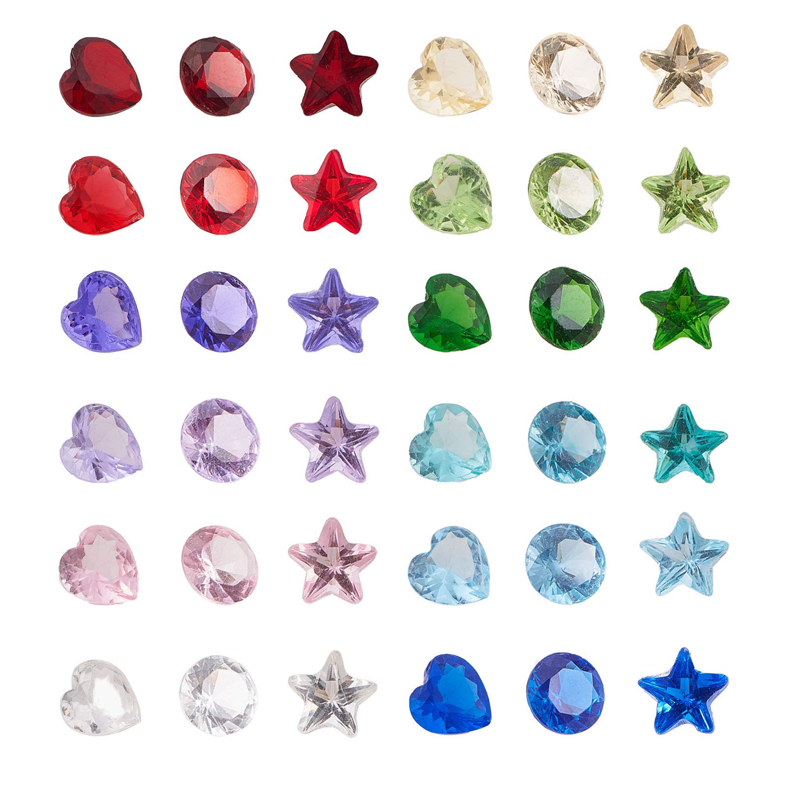 PandaHall 288Pcs Crystal Heart Diamond Round Birthstones Charms for Floating Bracelets Living Memory Lockets DIY Pendant Necklace Jewelry Accessories Craft Projects