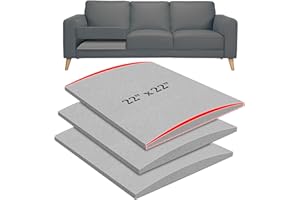 MLMTFI 22" x 22" Couch Cushion Support for Sagging Seat, 3 PCS Large Size Insert Sofa Cushion Support Board for Better Lift, 45D High-Density Foam Couch Replacement for Furniture Seat Sagging Repair, Grey