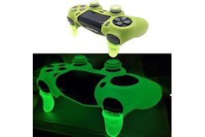 Ps4 Controller Skin Silicone Case Grip Glow in Dark Protective Cover for PS4/slim/Pro Dualshock 4 Controller (Grass Green)