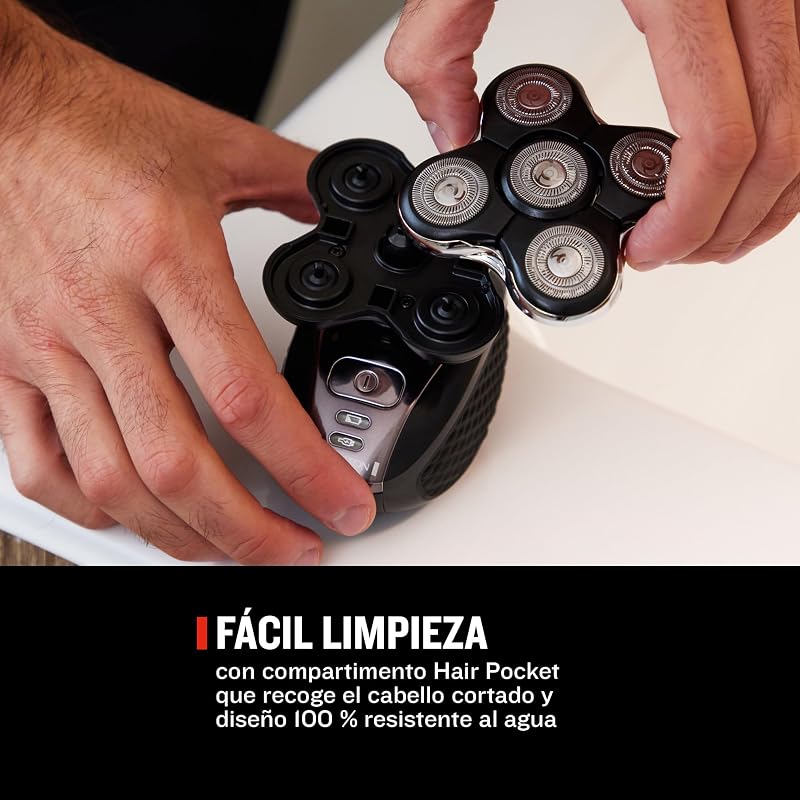 Máquina de barbear remington rx5 ultimate series, máquina de cortar cabelo, máquina de barbear, sem fio, 5 cabeças flexíveis, 100% à prova d'água, bolsa de higiene, preta - xr1501