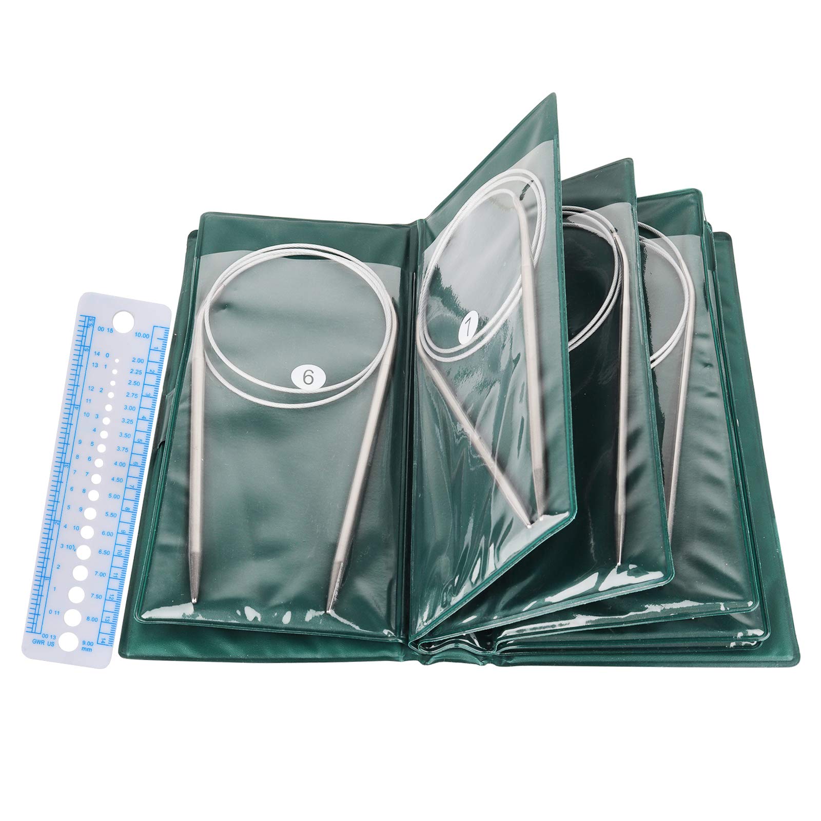 Coopay Metal Knitting Needles Set - 40cm Circular Needles With Case, Gauge, Ideal for Beginner Socks, Sleeves & Small Projects — image 1