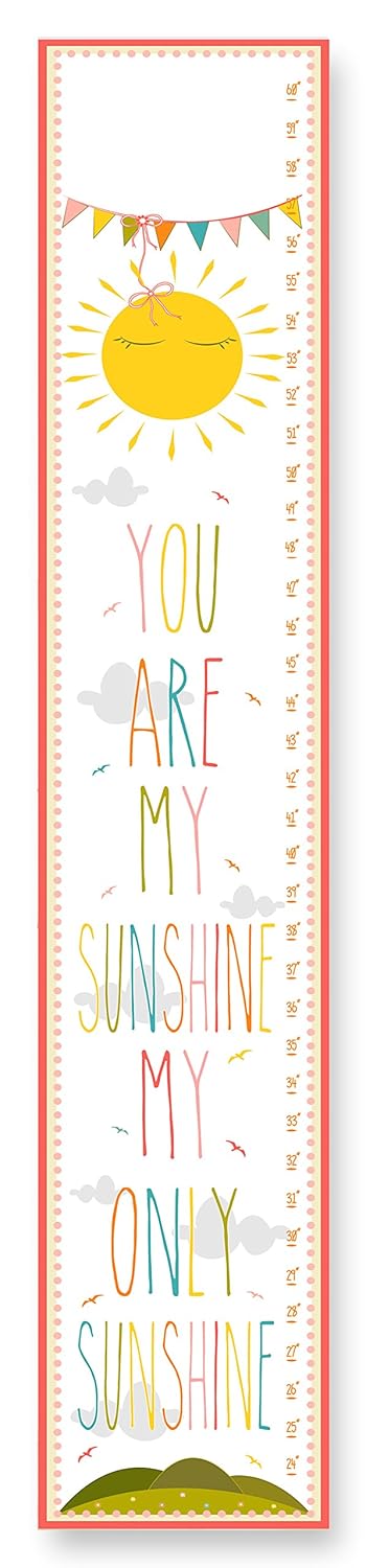 The Kids Room by Stupell You are My Sunshine Growth Chart, 7 x 0.5 x 39, Proudly Made in USA