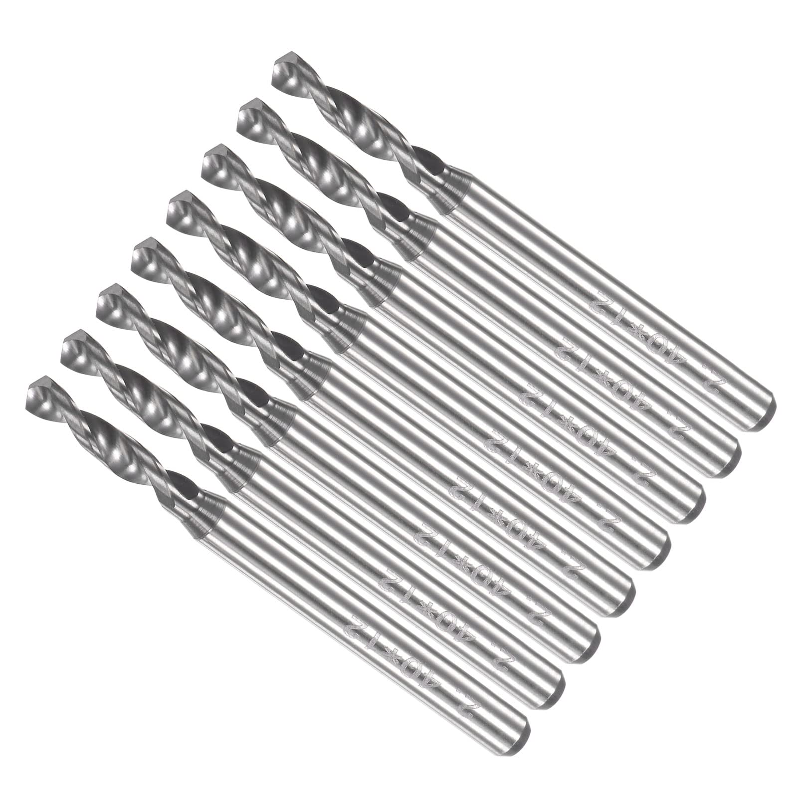 CoCud PCB Drill Bits, 2.4mm Diameter 1/8" Shank, Solid Tungsten Carbide Precision Drilling - (Applications: for Print Circuit Board CNC Engraving), 8-Pieces
