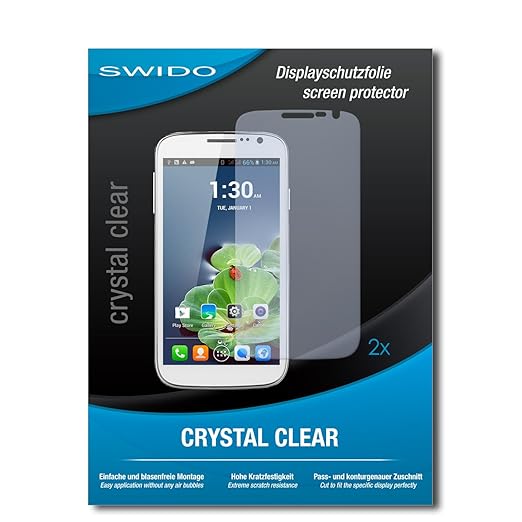 Schutzfolie für Cubot P9 [2 Stück] SWIDO Kristall-Klar, Hoher Härtegrad, Blasenfreie Montage, Schutz vor Öl, Staub, Fingerabd
