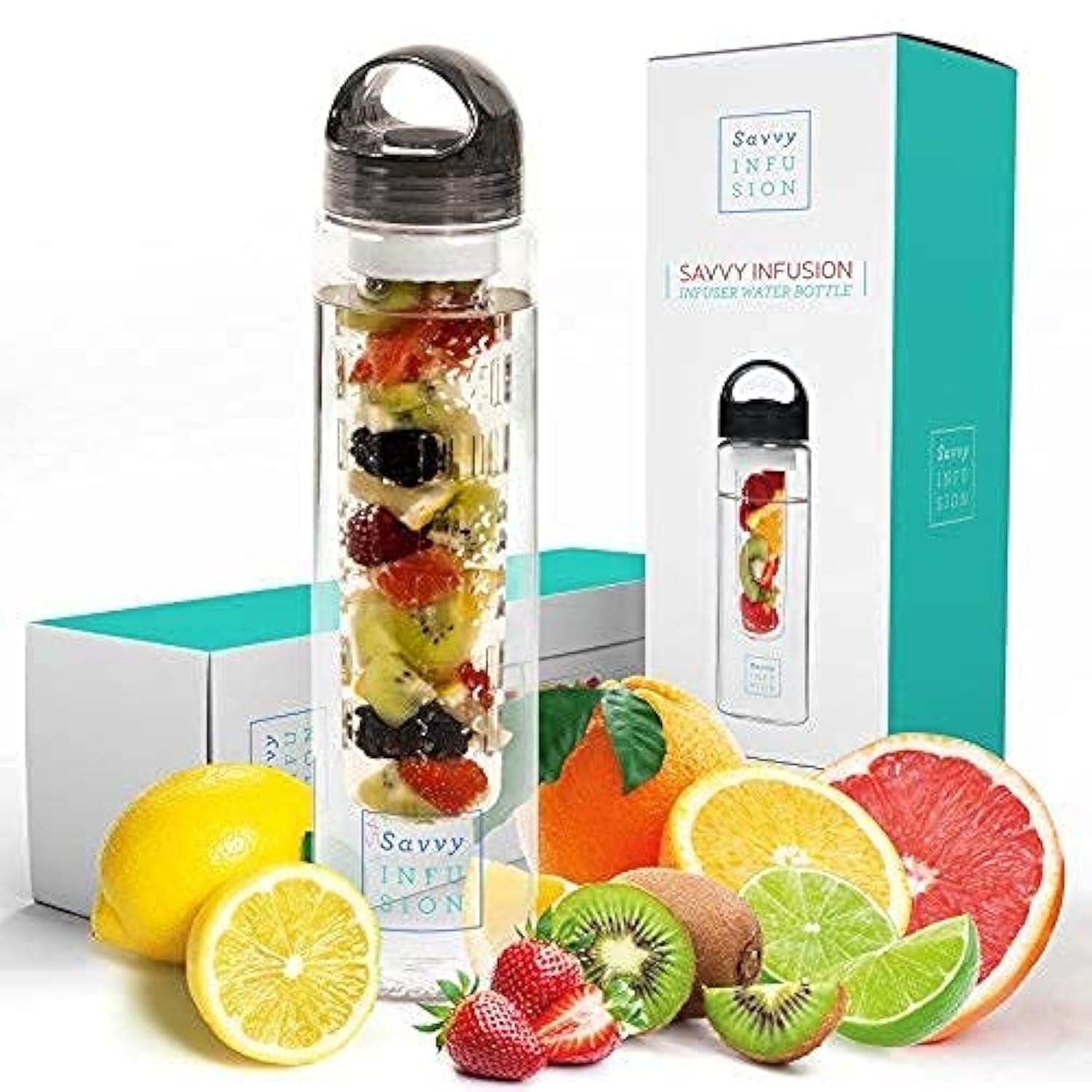 Photo 1 of Infusion Fruit Infuser Water Bottle - BPA Free Insulated Water Bottle, Reusable Water Bottle with Fruit Infuser, Easy-to-Clean Gym Accessories for Women, Sports Water Bottle, Savvy Outdoors