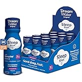 Dream Water NSF Sleep Aid Supplement Liquid Shots; Melatonin 5mg, GABA, 5-HTP; Zero Sugar, Natural Flavors, No Added Colors, 2.5 oz Liquid Sleep Shots, Snoozeberry, 12-Count
