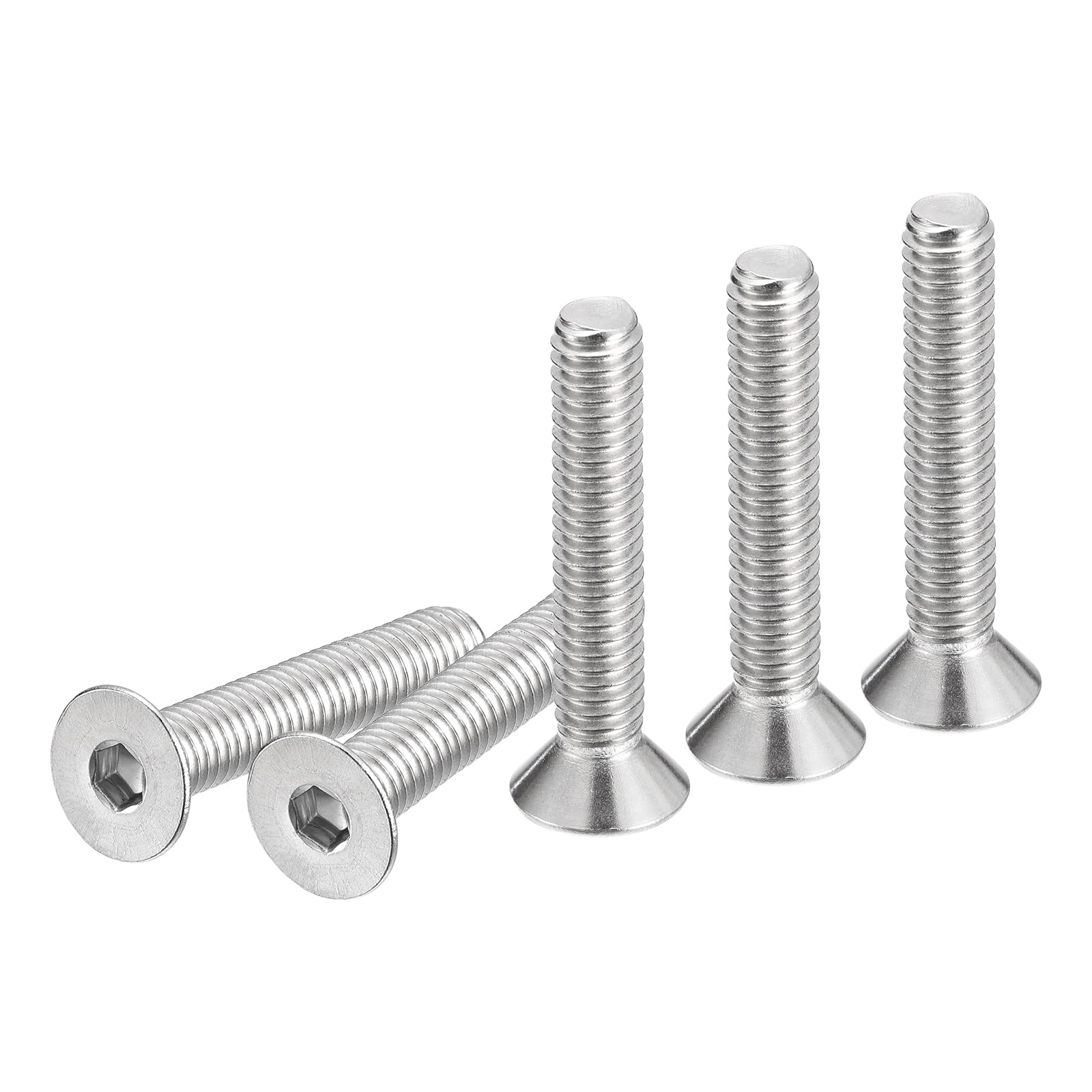 DTGN 5/16-18 x 1-3/4" Flat Head Socket Cap Screws, 10 Pack 304 Stainless Steel Hex Socket Flat Head Screws, Full Thread, Countersunk Bolts
